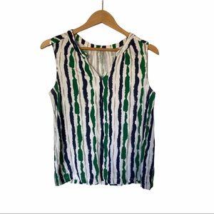 cleo | blue and green printed tank top